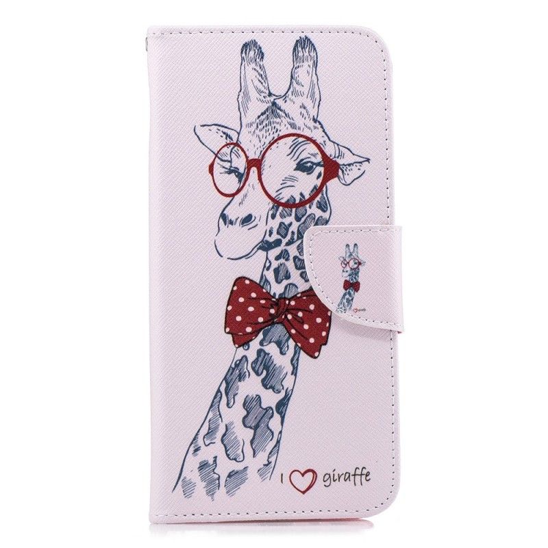 Lederhüllen Für Samsung Galaxy J4 Plus Nerd-Giraffe
