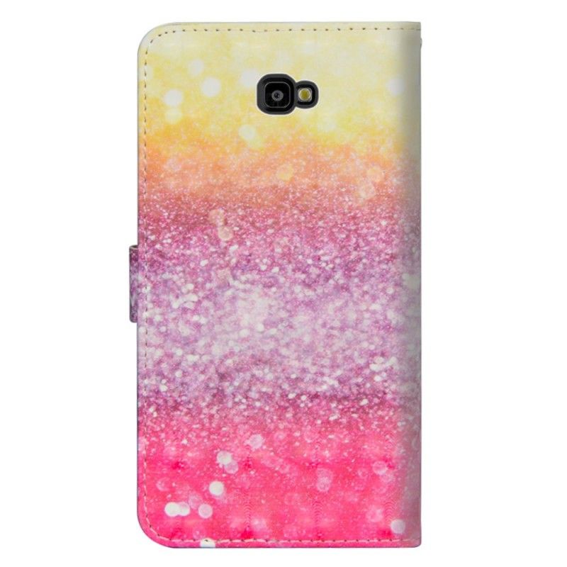 Lederhüllen Samsung Galaxy J4 Plus Gradient Magenta Glitter