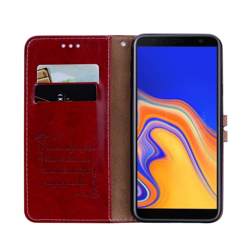 Lederhüllen Samsung Galaxy J4 Plus Rot Prinzprinz Mit Glänzendem Ledereffekt