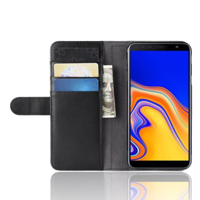 Lederhüllen Samsung Galaxy J4 Plus Schwarz Gespaltenes Leder