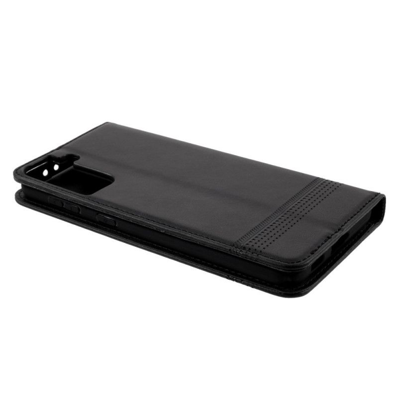 Flip Case Samsung Galaxy S21 Plus 5G Schwarz Azns Lederstil