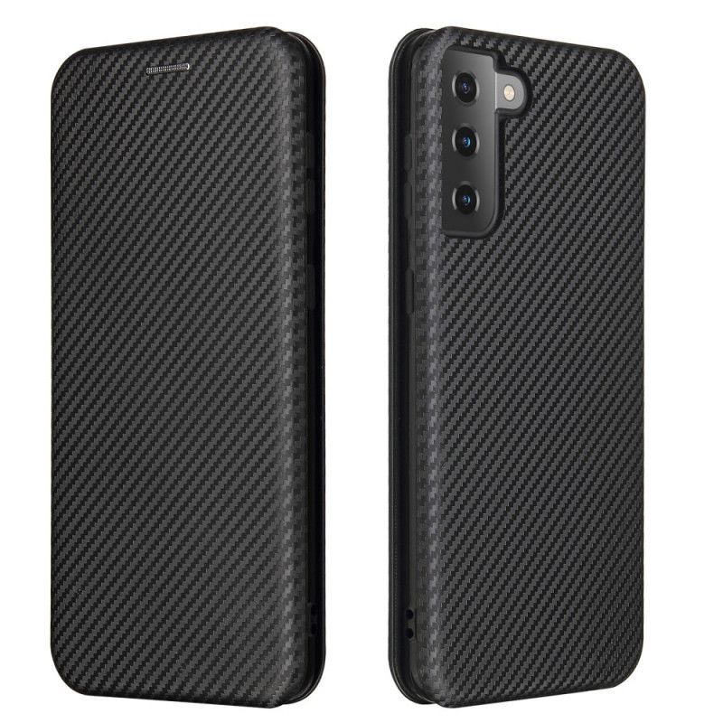 Flip Case Samsung Galaxy S21 Plus 5G Schwarz Handyhülle Kohlefaser