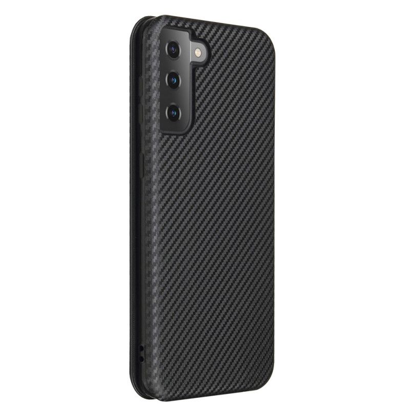 Flip Case Samsung Galaxy S21 Plus 5G Schwarz Handyhülle Kohlefaser