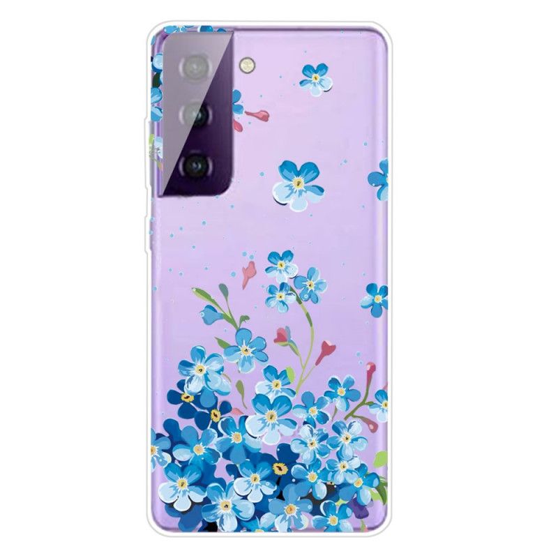 Hülle Für Samsung Galaxy S21 Plus 5G Blaue Blüten