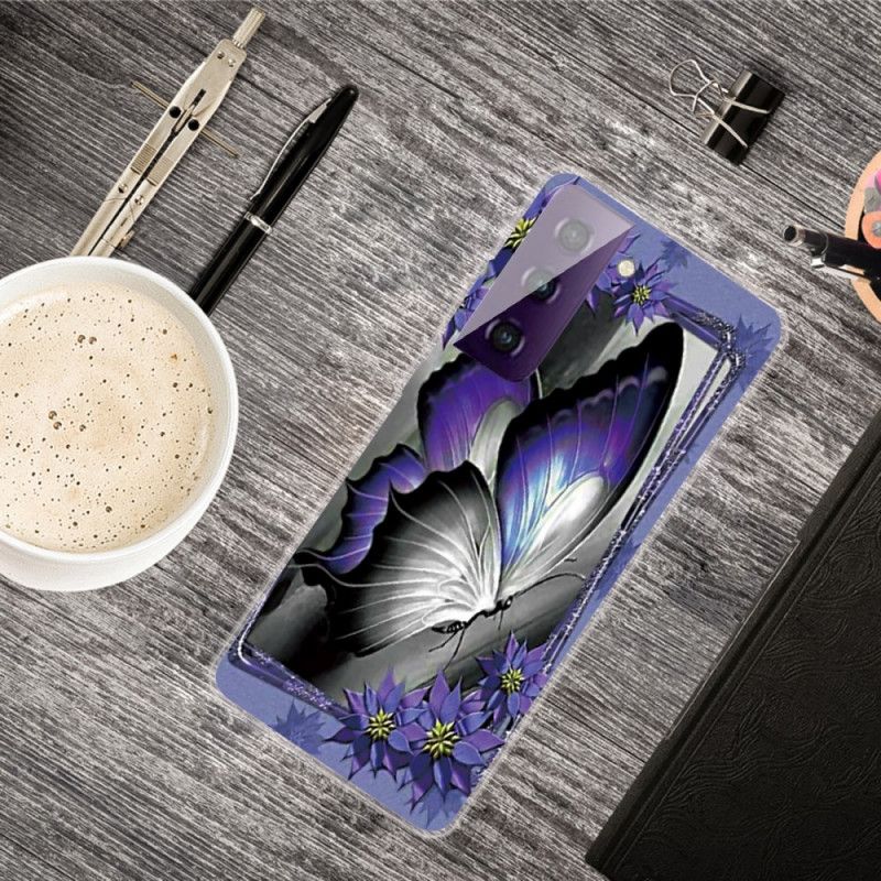 Hülle Für Samsung Galaxy S21 Plus 5G Königlicher Schmetterling