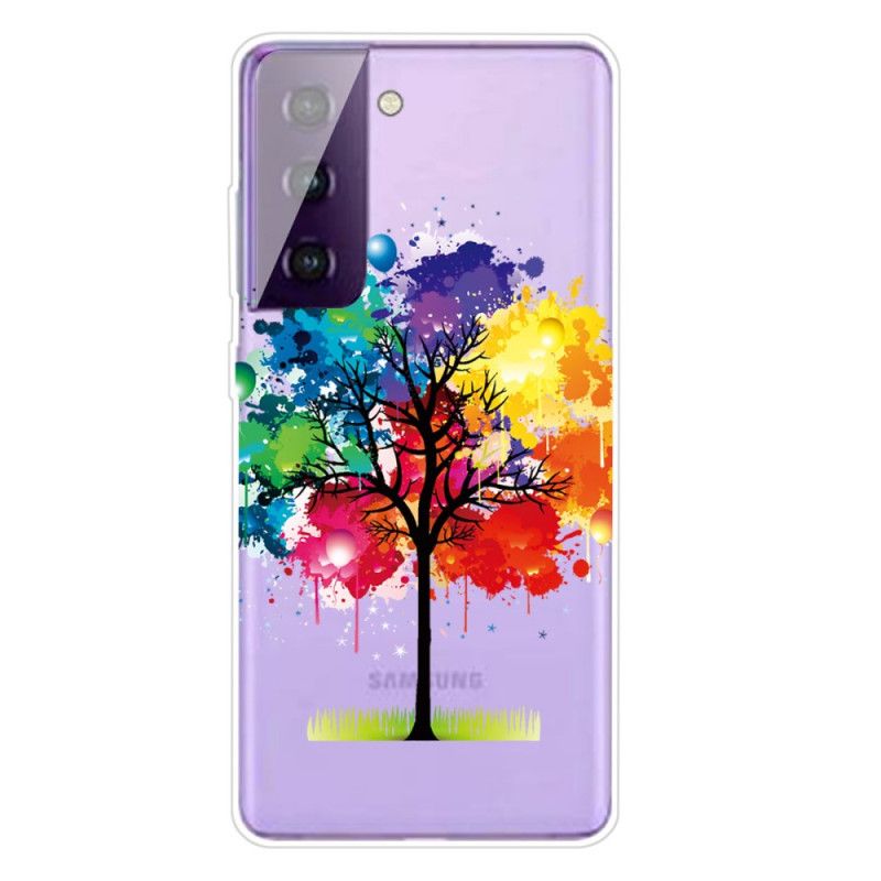 Hülle Für Samsung Galaxy S21 Plus 5G Transparenter Aquarellbaum