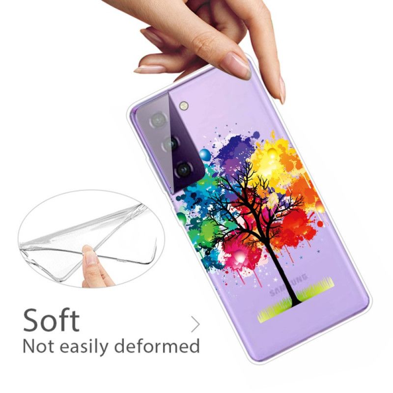 Hülle Für Samsung Galaxy S21 Plus 5G Transparenter Aquarellbaum