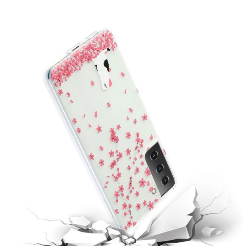 Hülle Samsung Galaxy S21 Plus 5G Blütenblätter Und Katze
