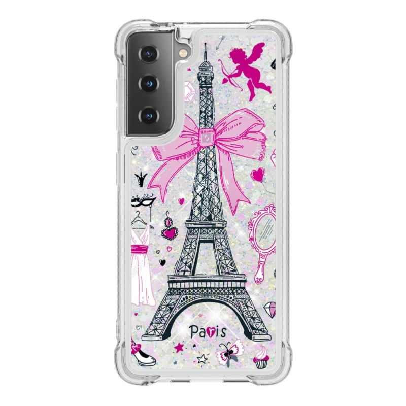 Hülle Samsung Galaxy S21 Plus 5G Der Eiffelturm Glitzert