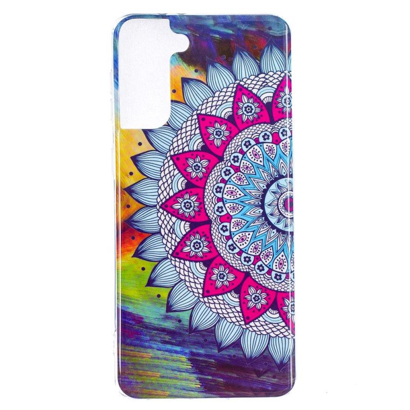 Hülle Samsung Galaxy S21 Plus 5G Fluoreszierendes Farbiges Mandala