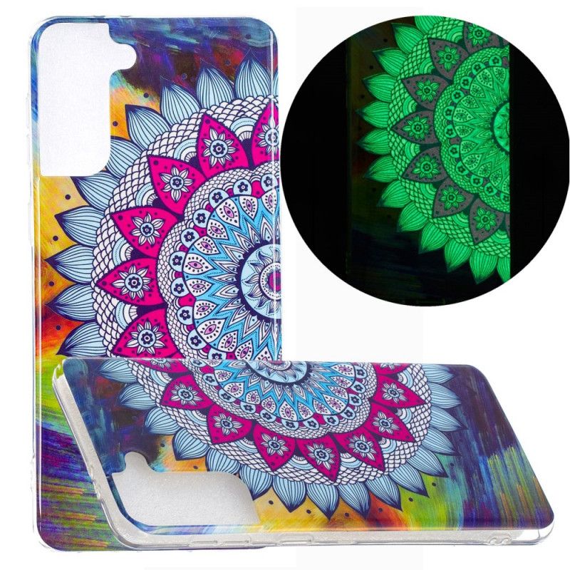 Hülle Samsung Galaxy S21 Plus 5G Fluoreszierendes Farbiges Mandala