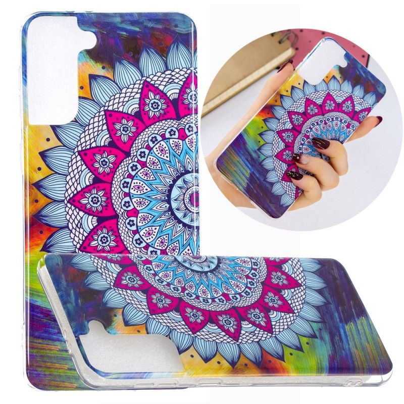 Hülle Samsung Galaxy S21 Plus 5G Fluoreszierendes Farbiges Mandala