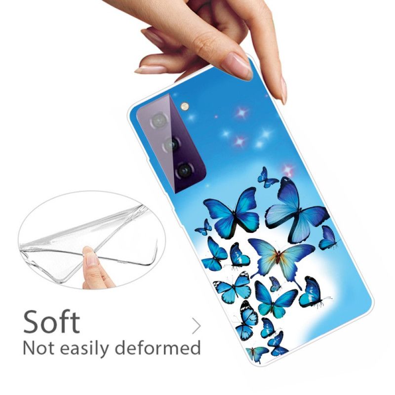 Hülle Samsung Galaxy S21 Plus 5G Handyhülle Schmetterlinge Schmetterlinge