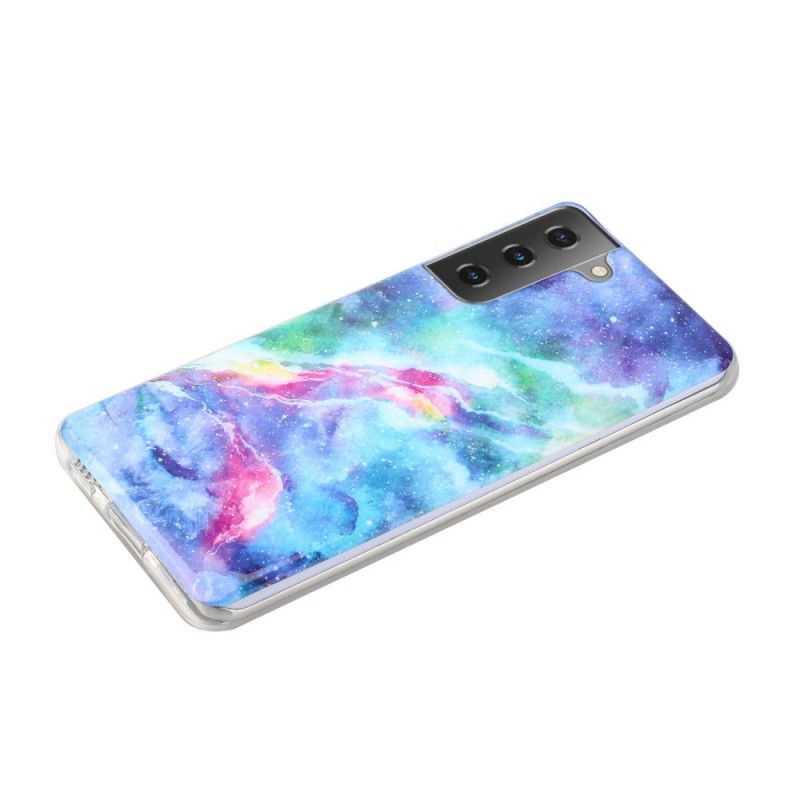Hülle Samsung Galaxy S21 Plus 5G Schwarz Verzauberter Marmor