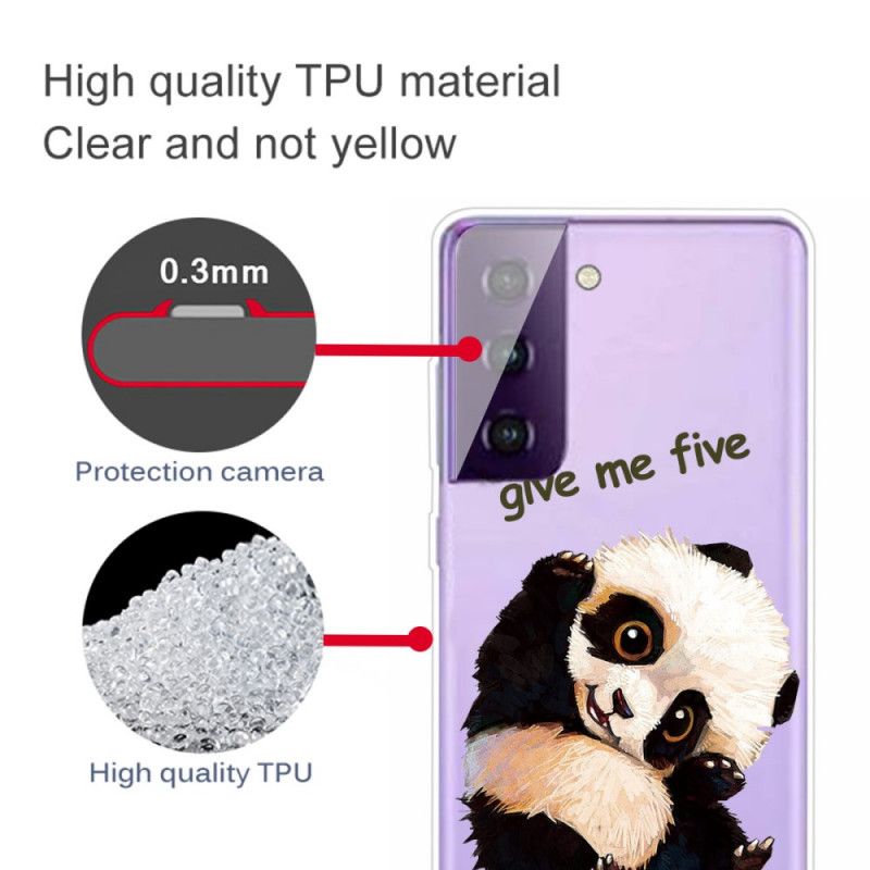 Hülle Samsung Galaxy S21 Plus 5G Transparenter Panda. Gib Mir Fünf