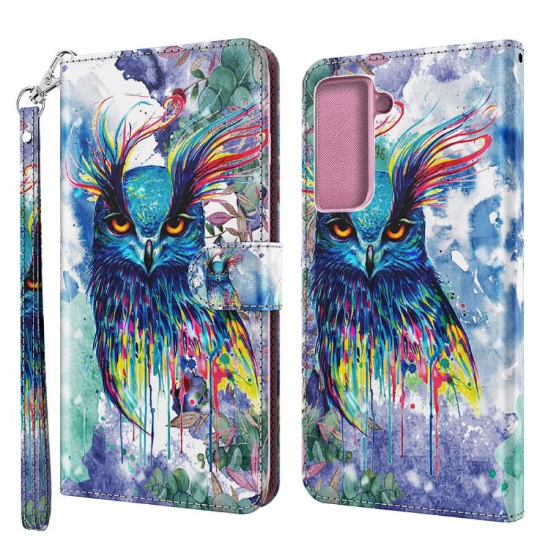 Lederhüllen Für Samsung Galaxy S21 Plus 5G Aquarellvogel