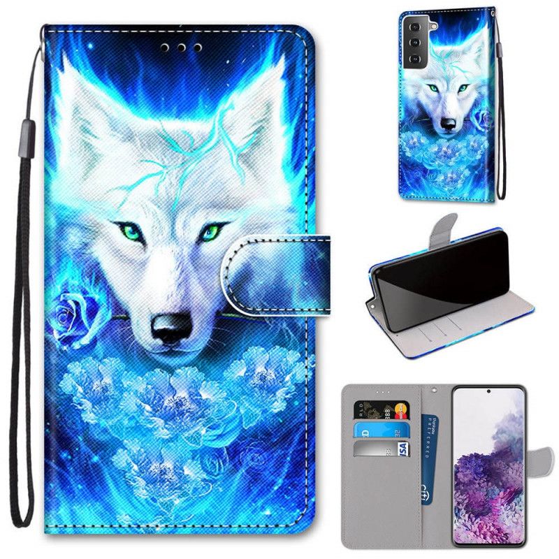 Lederhüllen Für Samsung Galaxy S21 Plus 5G Magischer Wolf