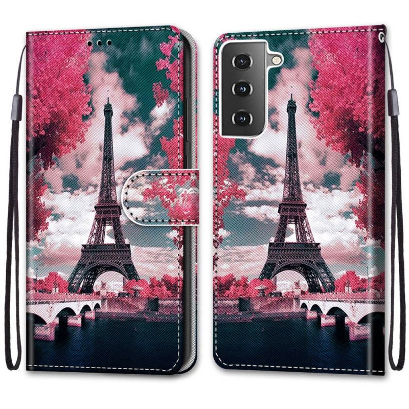 Lederhüllen Für Samsung Galaxy S21 Plus 5G Paris In Voller Blüte