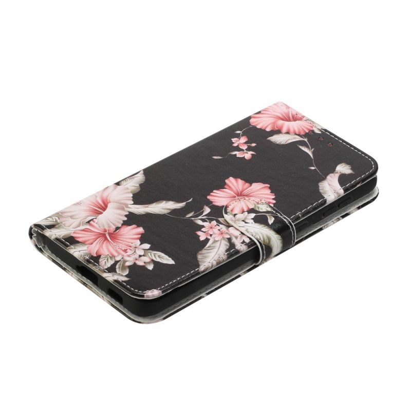 Lederhüllen Für Samsung Galaxy S21 Plus 5G Schwarz Wilde Blumen