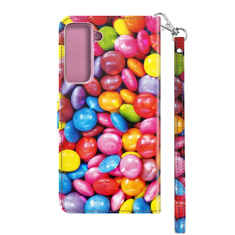 Lederhüllen Samsung Galaxy S21 Plus 5G Bonbon Mit Lichtfleckenstreifen