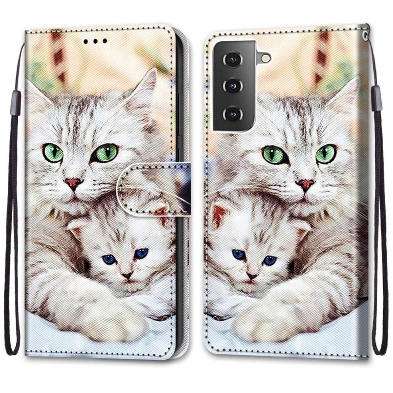 Lederhüllen Samsung Galaxy S21 Plus 5G Katzenfamilie