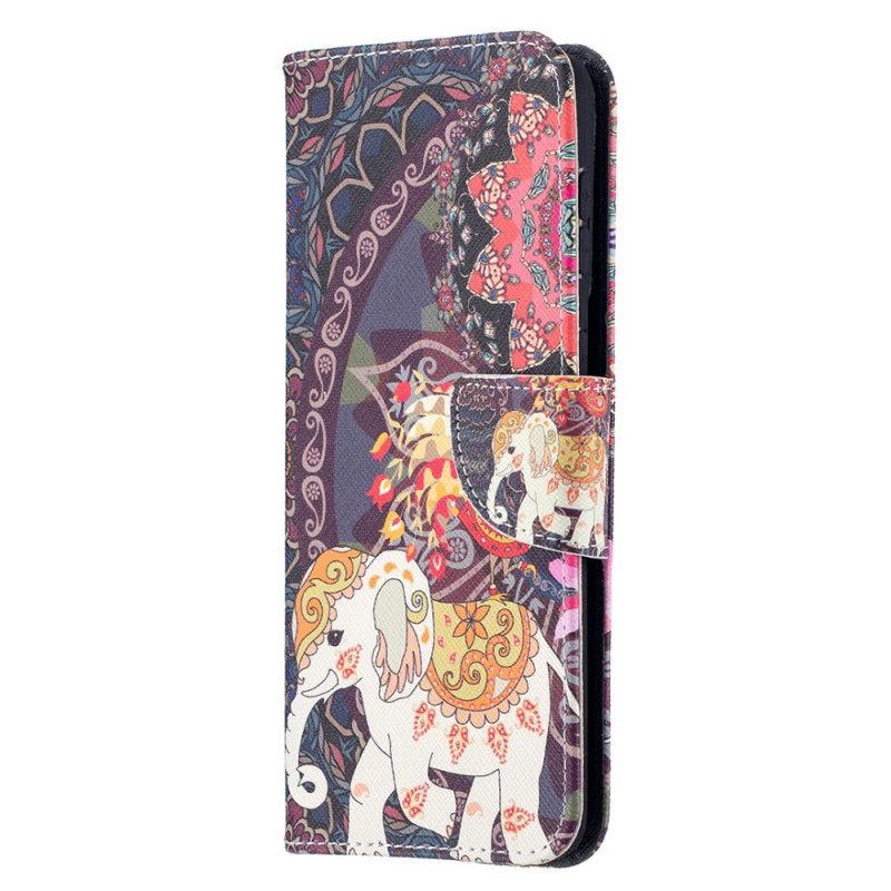 Lederhüllen Samsung Galaxy S21 Plus 5G Mandala Für Ethnische Elefanten