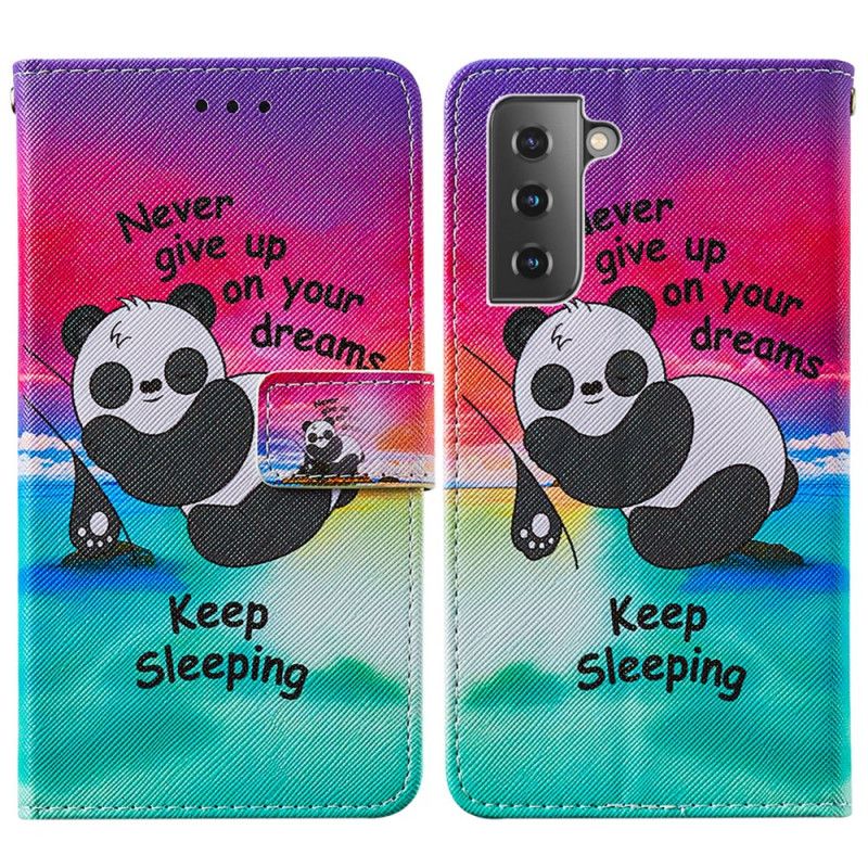 Lederhüllen Samsung Galaxy S21 Plus 5G Schlafender Panda