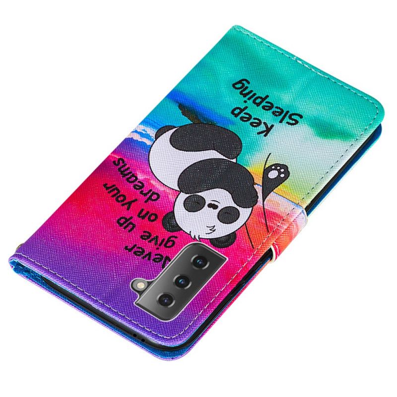 Lederhüllen Samsung Galaxy S21 Plus 5G Schlafender Panda