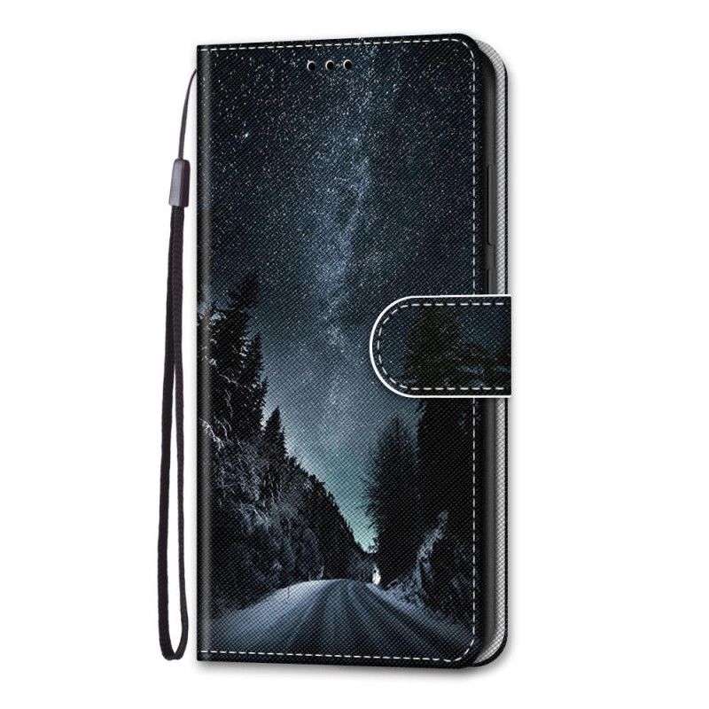 Lederhüllen Samsung Galaxy S21 Plus 5G Schwarz Mysteriöse Natur