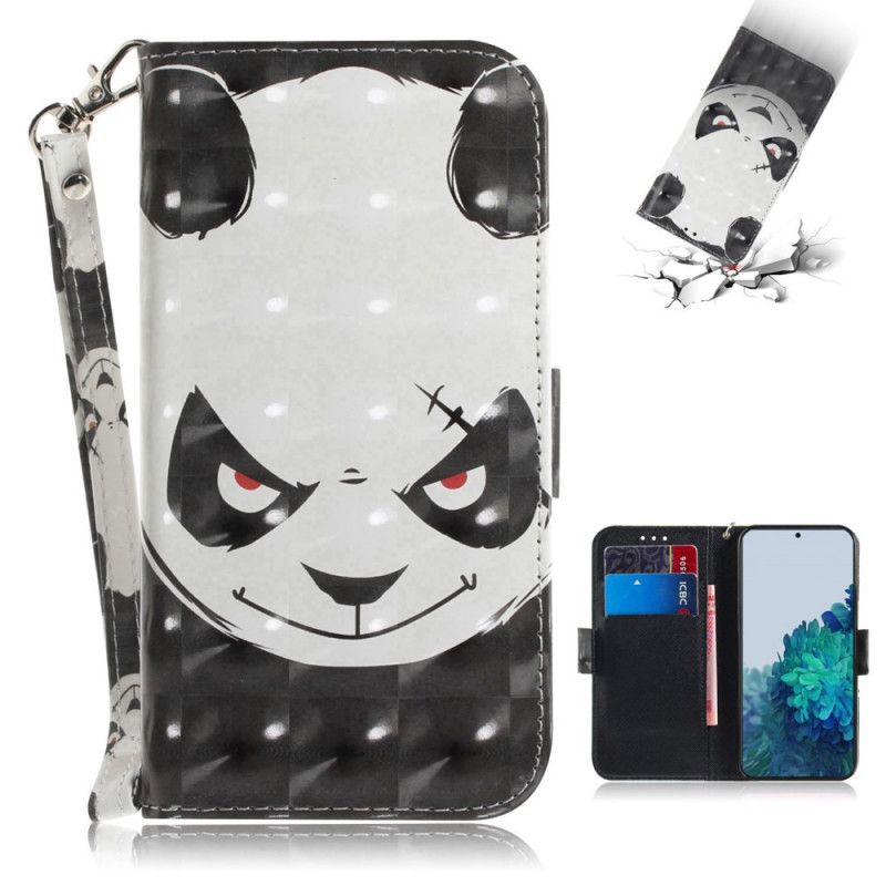 Lederhüllen Samsung Galaxy S21 Plus 5G Schwarz Panda Mit Tanga