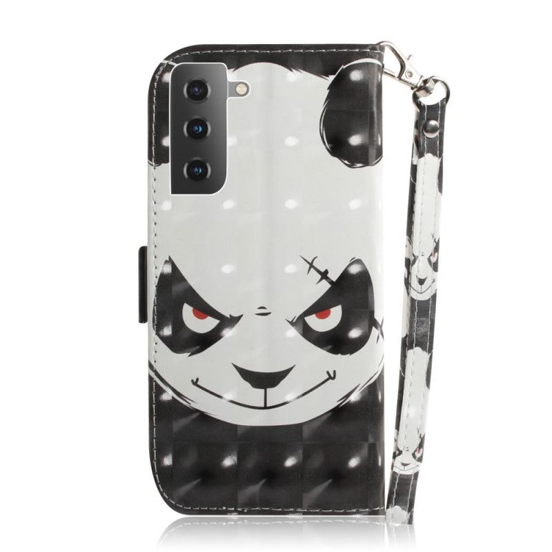 Lederhüllen Samsung Galaxy S21 Plus 5G Schwarz Panda Mit Tanga