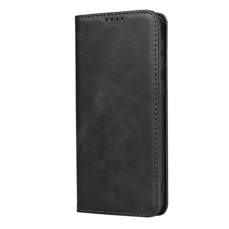 Flip Case Samsung Galaxy M21 Schwarz Elegantes Spaltleder