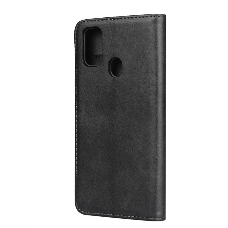 Flip Case Samsung Galaxy M21 Schwarz Elegantes Spaltleder