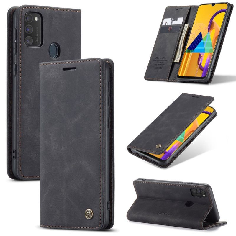 Flip Case Samsung Galaxy M21 Schwarz Handyhülle Ledertasche