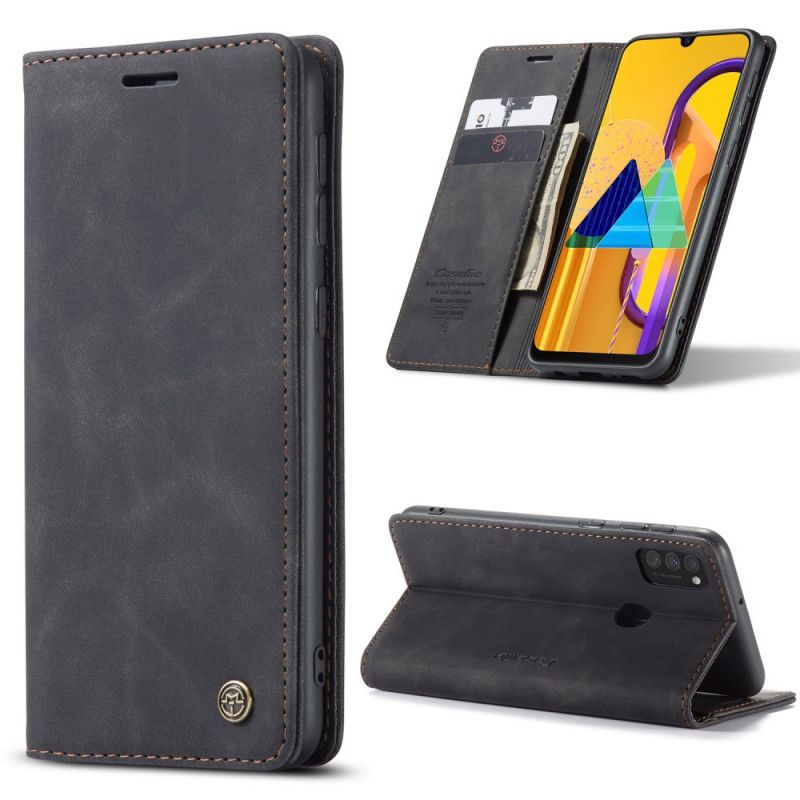 Flip Case Samsung Galaxy M21 Schwarz Handyhülle Ledertasche