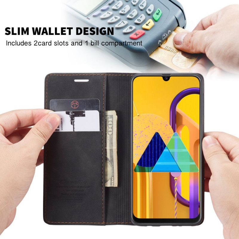 Flip Case Samsung Galaxy M21 Schwarz Handyhülle Ledertasche