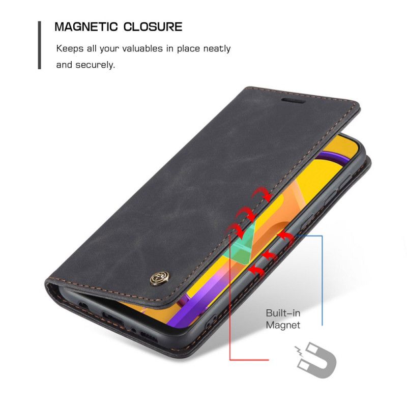 Flip Case Samsung Galaxy M21 Schwarz Handyhülle Ledertasche