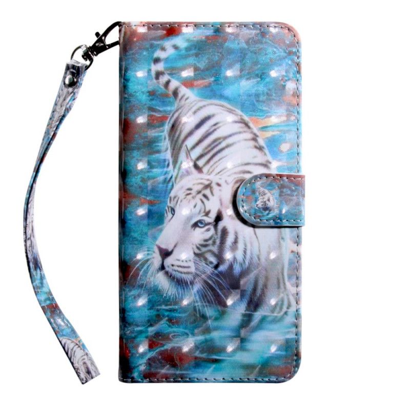 Lederhüllen Für Samsung Galaxy M21 Tiger Im Wasser