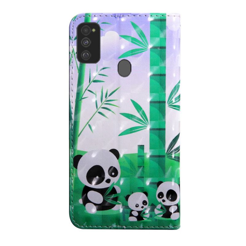 Lederhüllen Samsung Galaxy M21 Panda-Familie