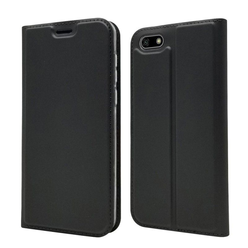 Flip Case Huawei Y5 2018 Schwarz Erstklassige Serie