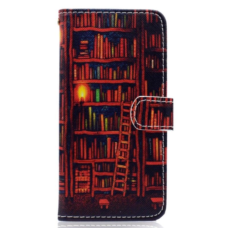 Lederhüllen Huawei Y5 2018 Handyhülle Bibliothek