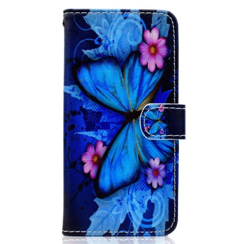 Lederhüllen Huawei Y5 2018 Tropischer Schmetterling