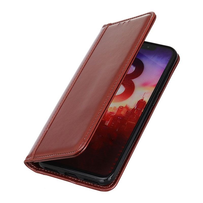 Flip Case Für OnePlus 9 Schwarz Gespaltenes Leder