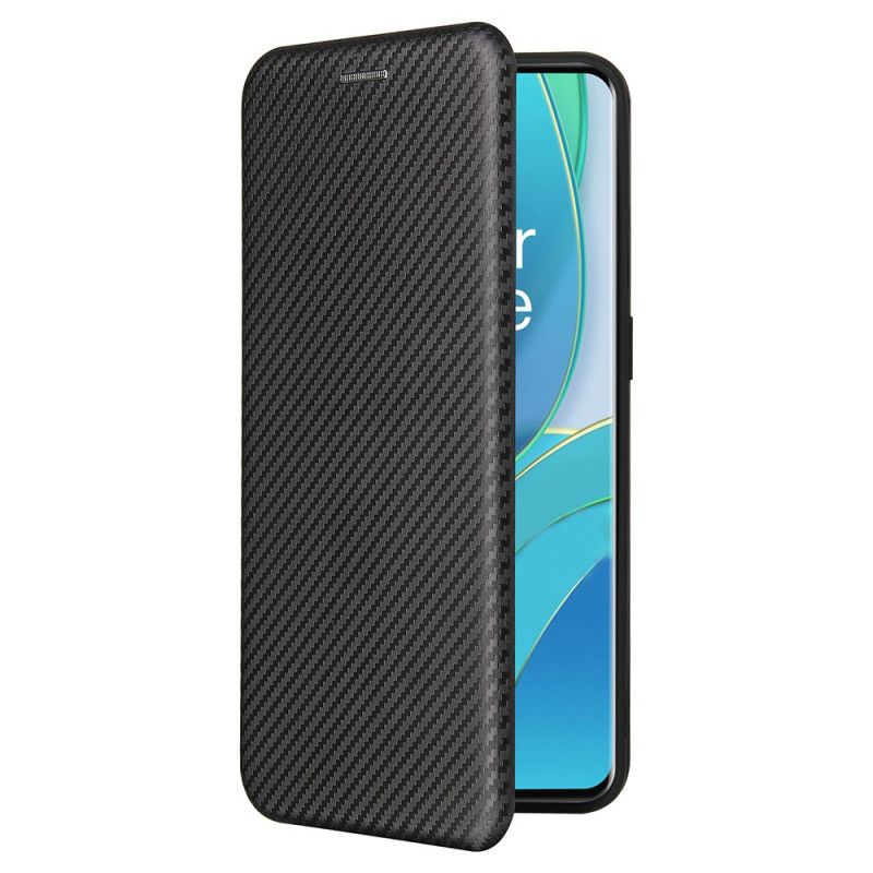 Flip Case OnePlus 9 Schwarz Kohlenstoffsilikon