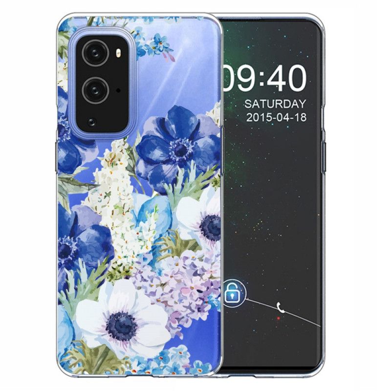 Hülle Für OnePlus 9 Aquarellblaue Blüten