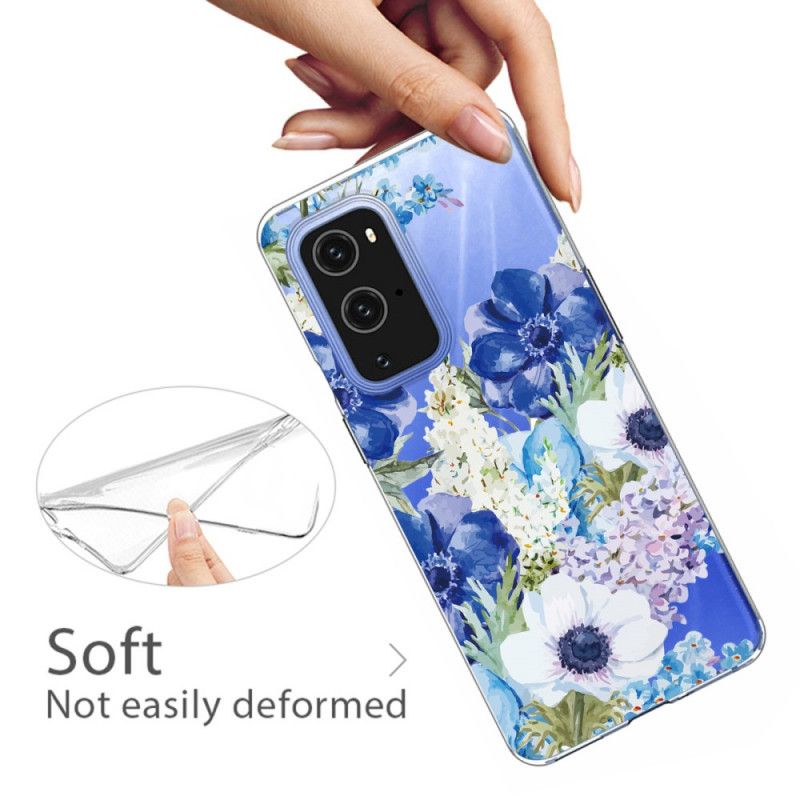 Hülle Für OnePlus 9 Aquarellblaue Blüten