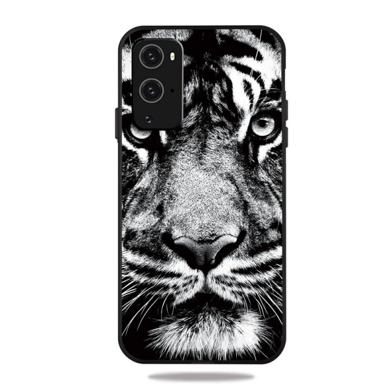 Hülle Für OnePlus 9 Schwarzweiss-Tiger