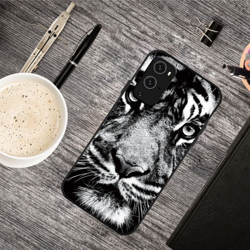 Hülle Für OnePlus 9 Schwarzweiss-Tiger