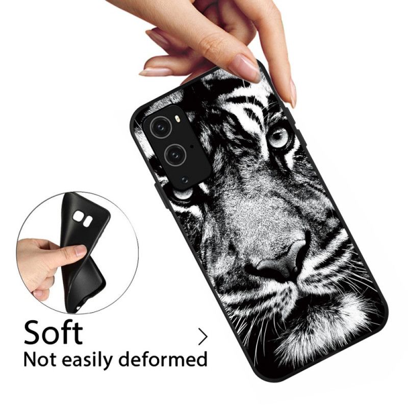 Hülle Für OnePlus 9 Schwarzweiss-Tiger