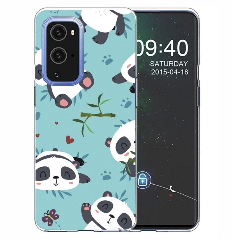 Hülle OnePlus 9 Grün Haufen Pandas